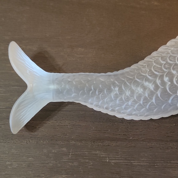 Mid Century Frosted Glass Vintage Koi Candlestick Holder Bud Vase - Picture 4 of 6